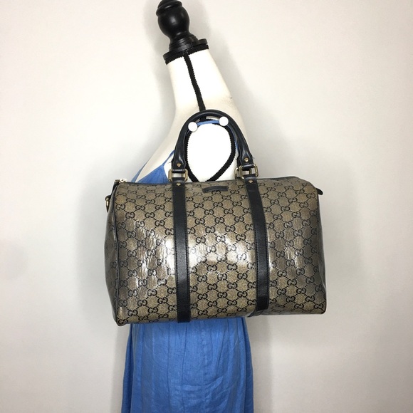 Authentic Gucci silver monogram Boston satchel Bag - Picture 2 of 16